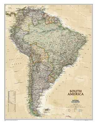 South America Wall Map, Executive · Nat Geo