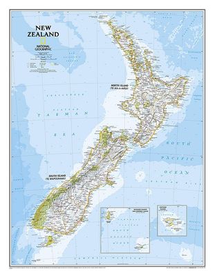 New Zealand Wall Map · Nat Geo