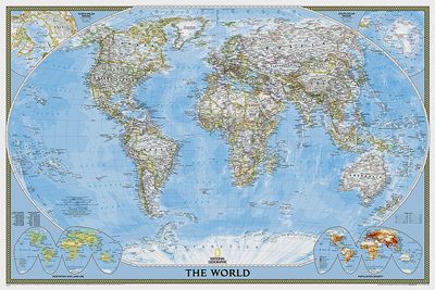 Poster World Classic Map, Atlantic Centred