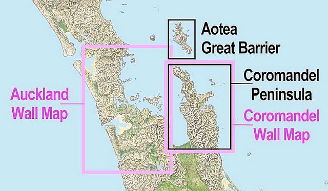 Coromandel Peninsula Wall Map