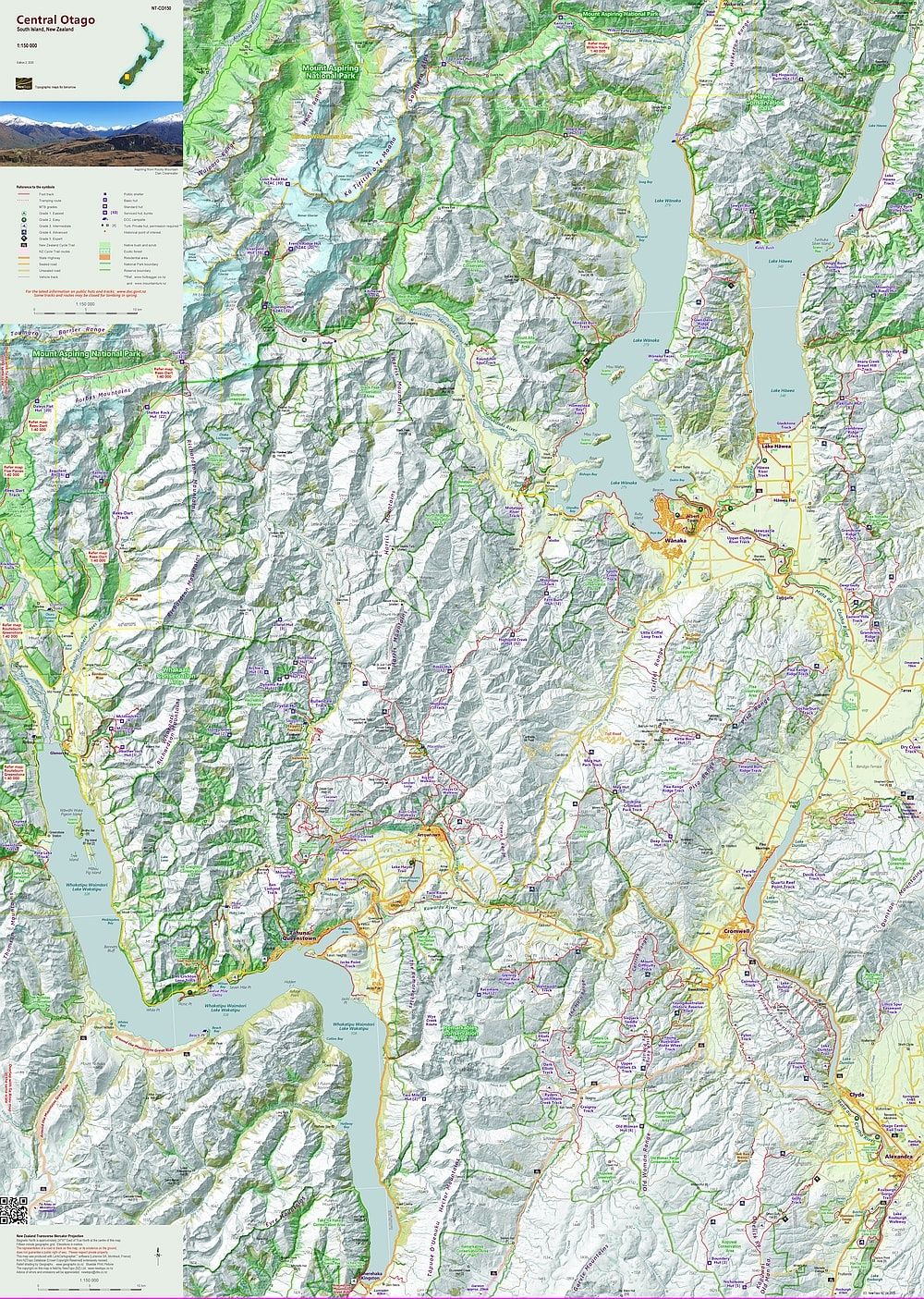 Central Otago Wall Map (laminated)