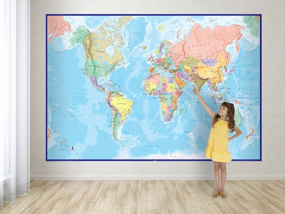 World Mural Europe Centred Supermap - 1580x2320 (2 sheets)