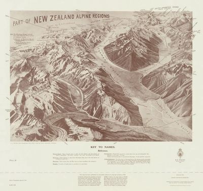 Vintage Map: Part of the New Zealand Alpine Regions (1982 Reprint)