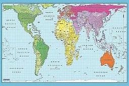 Peters Projection World Map - Laminated