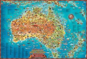 Children's Map Of Australia &amp; New Zealand