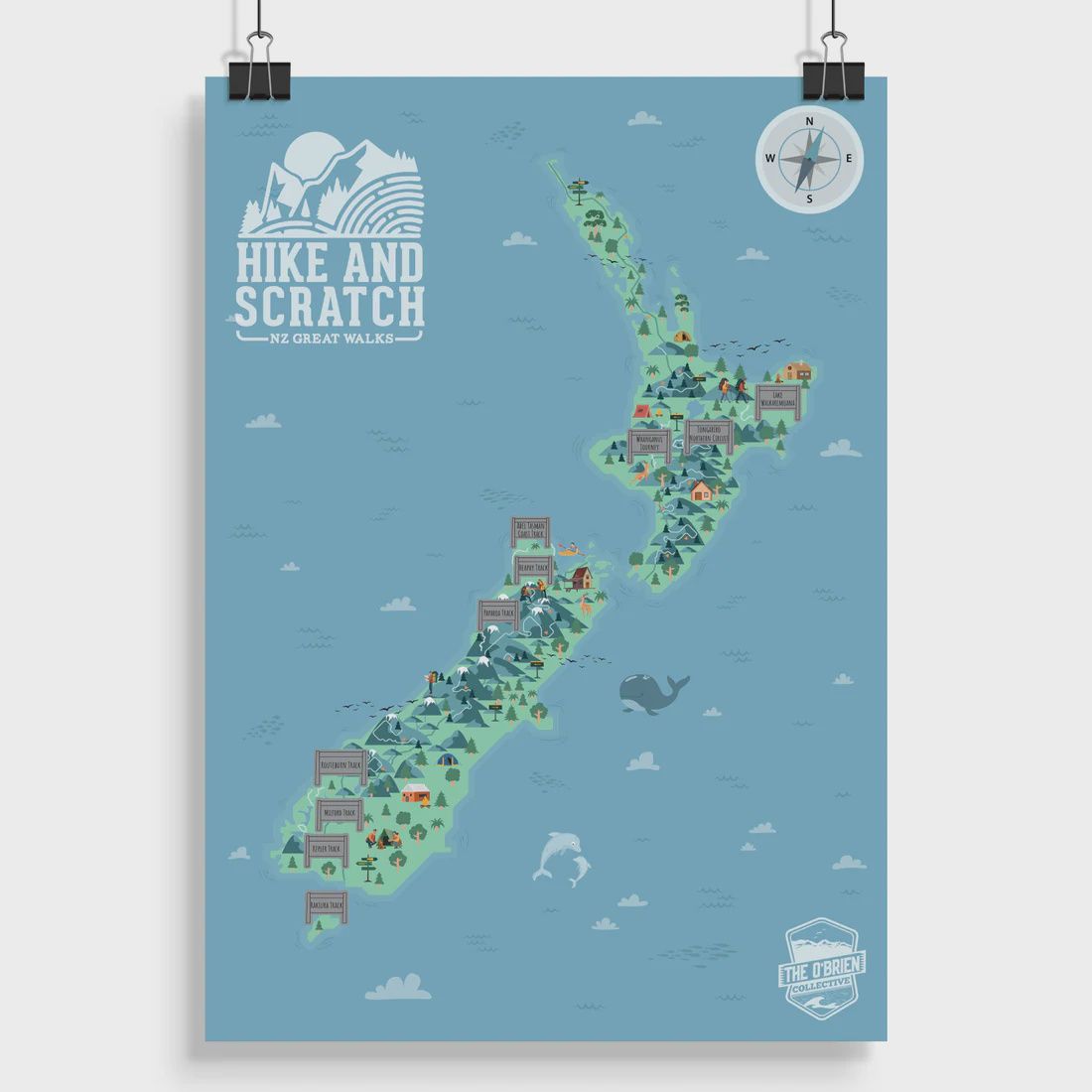 Hike &amp; Scratch Map New Zealand
