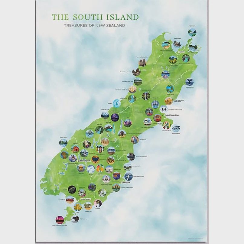 Scratch Map - SOUTH Island