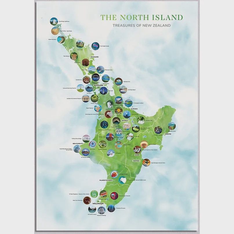 Scratch Map - NORTH Island