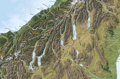 South Island Wall Map · Geographx