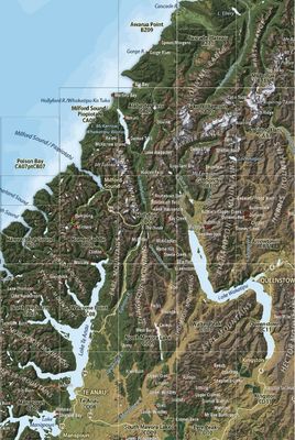 South Island Backcountry Huts Wall Map · Geographx