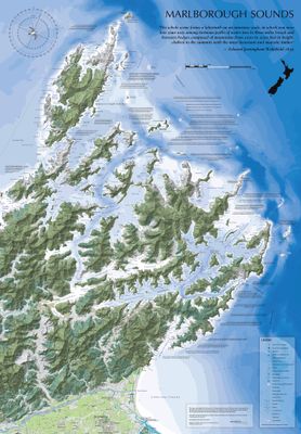 Marlborough Sounds Wall Map · Geographx