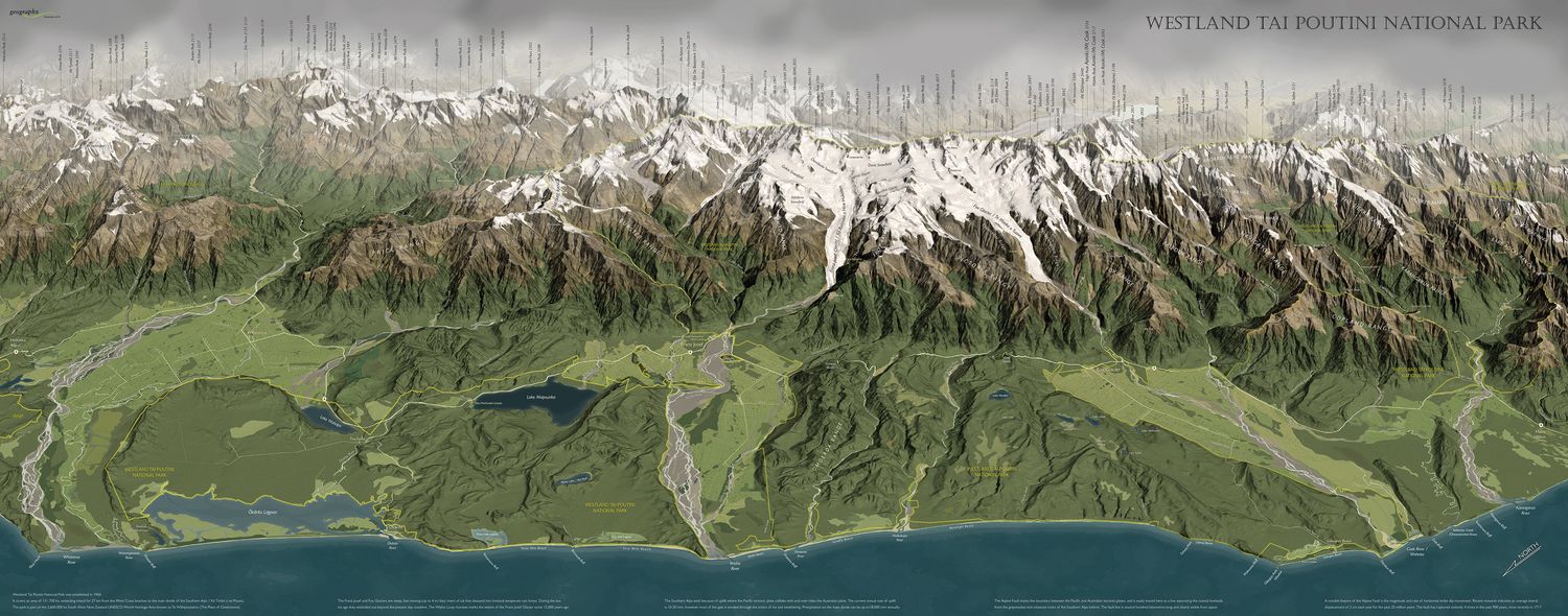 Westland National Park Wall Map · Geographx