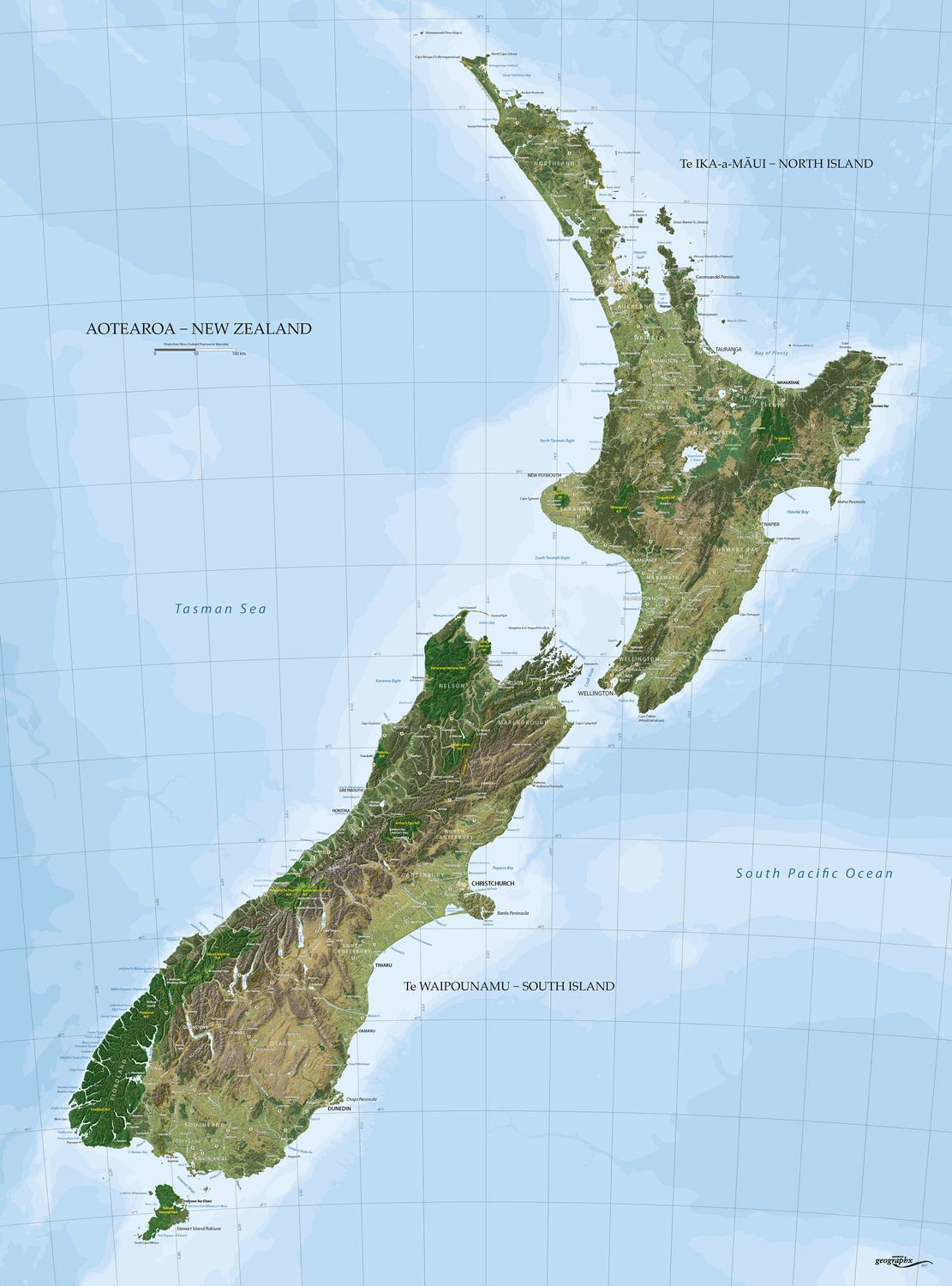 New Zealand Wall Map · Geographx
