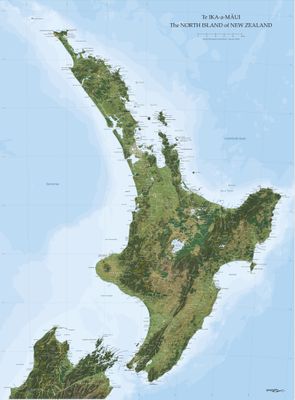 North Island Wall Map · Geographx
