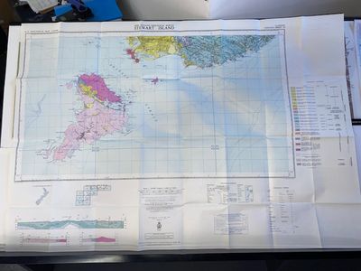 Vintage Geological map of New Zealand,  Sheet 26 Stewart Island