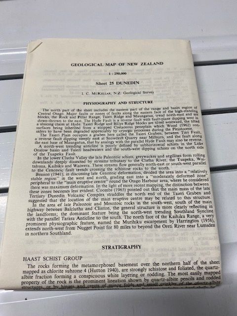 Geological map of New Zealand 1:250,000 Sheet 25 Dunedin