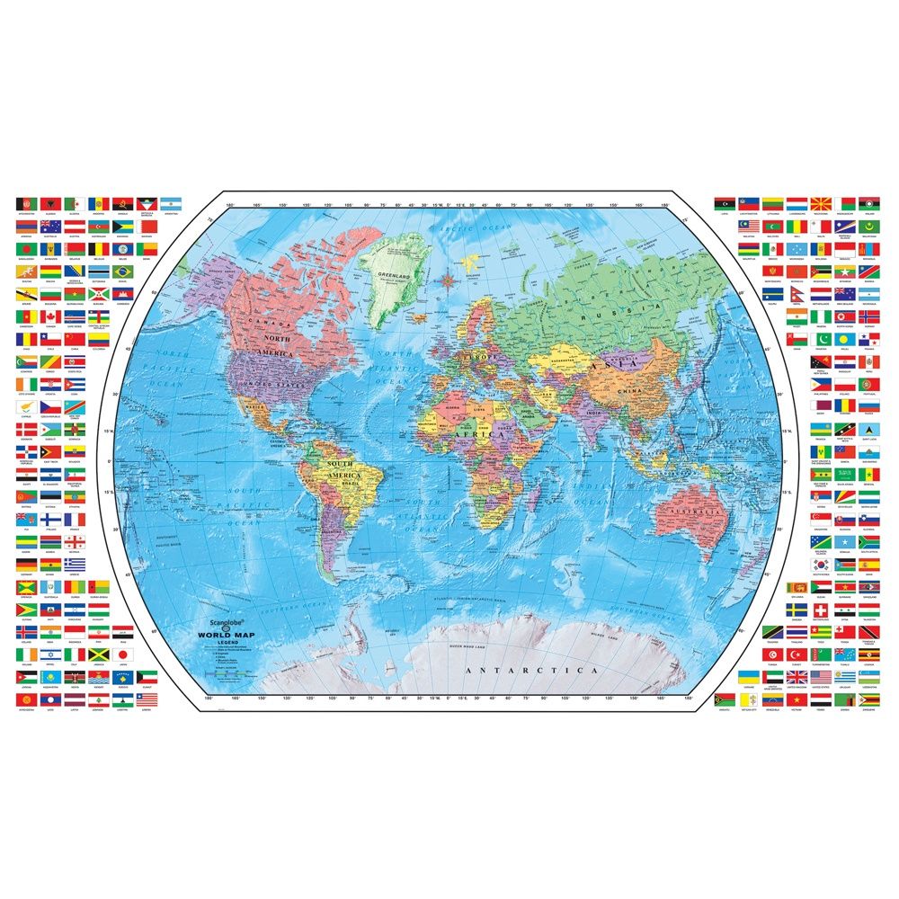 4 Ft. World Map w/Flags – Replogle Globes