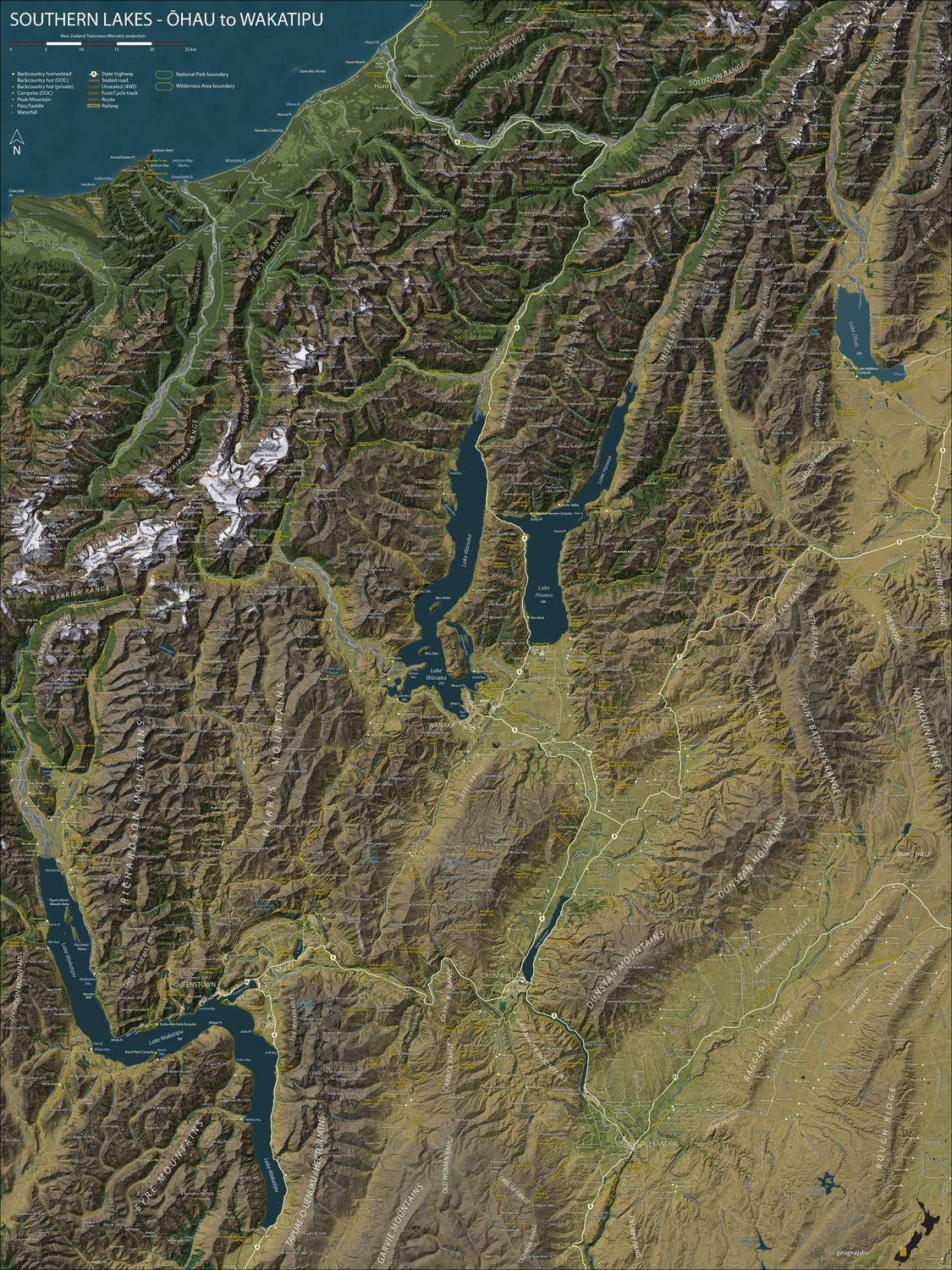 Southern Lakes Wall Map · Geographx