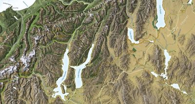 Southern South Island Wall Map · Geographx