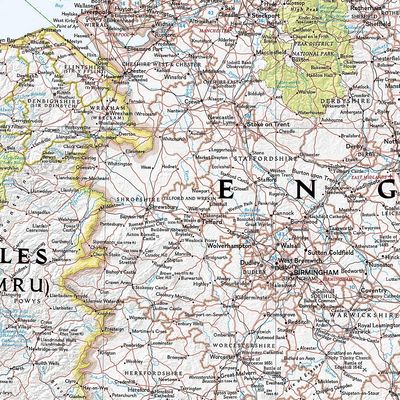 England &amp; Wales Wall Map · Nat Geo