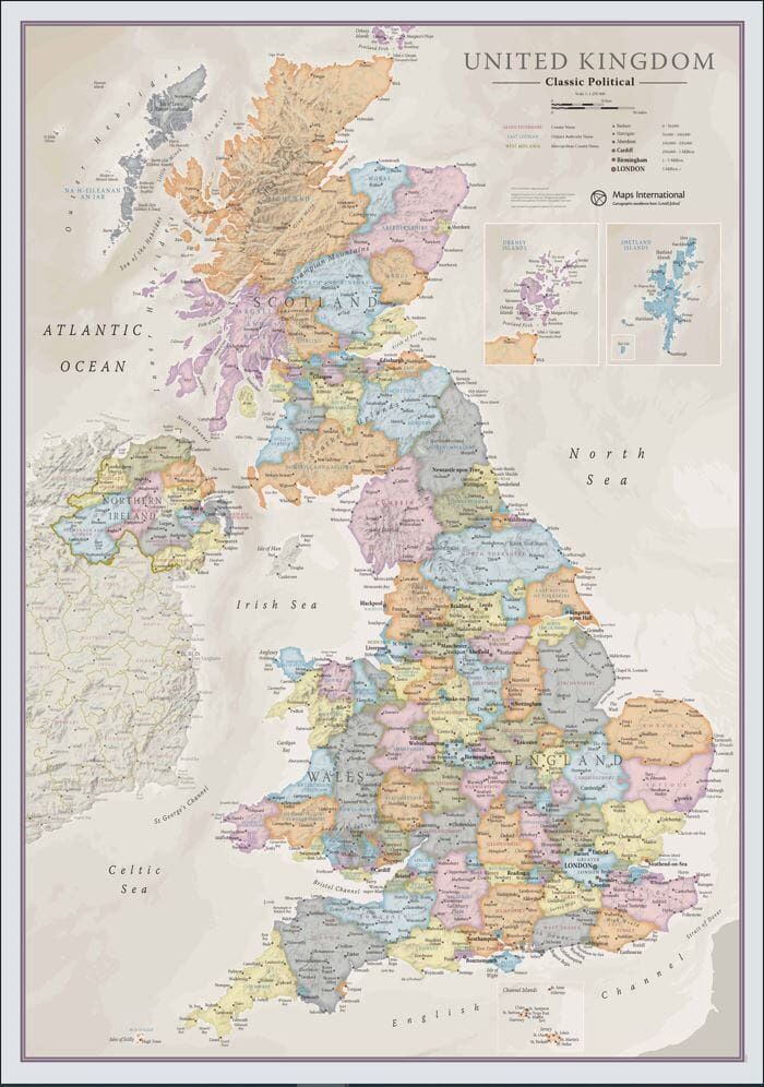 United Kingdom Wall Map · Maps Intl