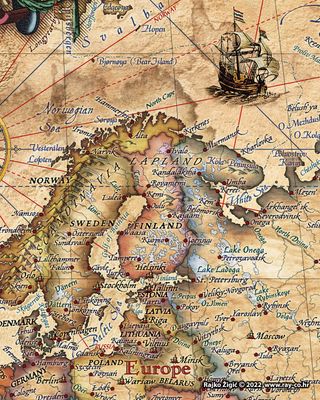 Parchment World Map · Ray&amp;co
