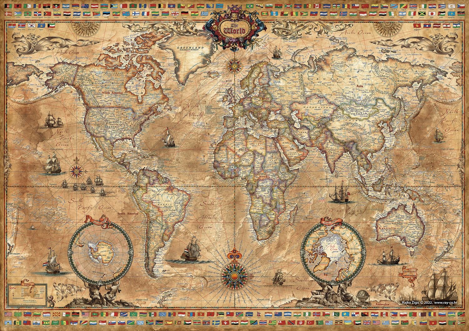 Parchment World Map · Ray&amp;co