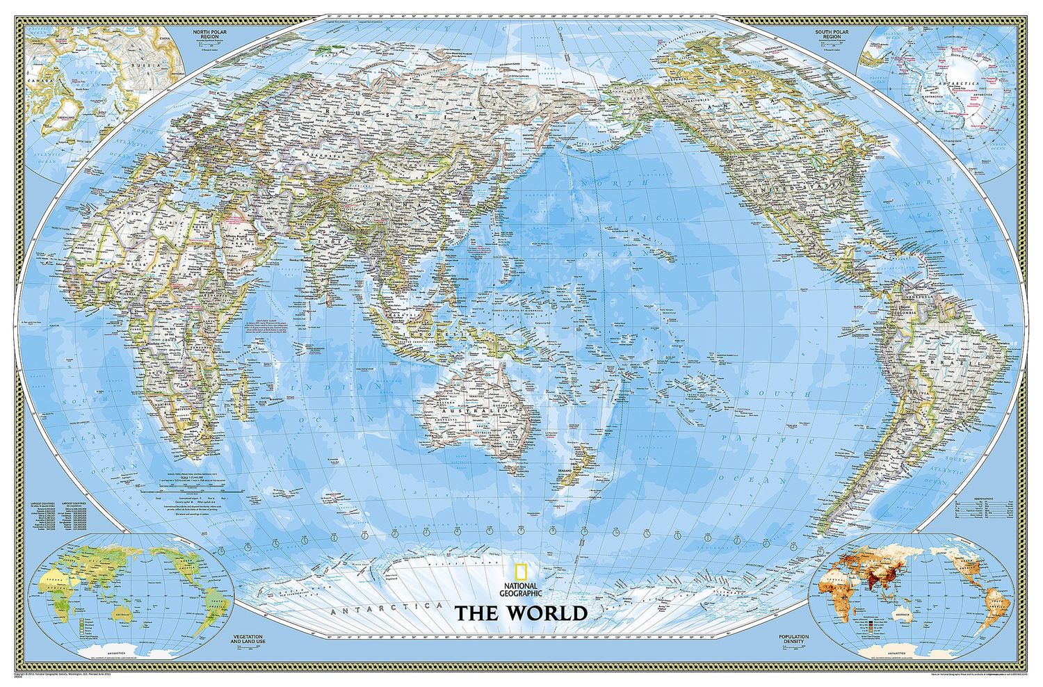 World Classic Map, Pacific Centred · Nat Geo
