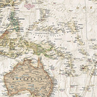 World Executive Map, Pacific Centred · Nat Geo