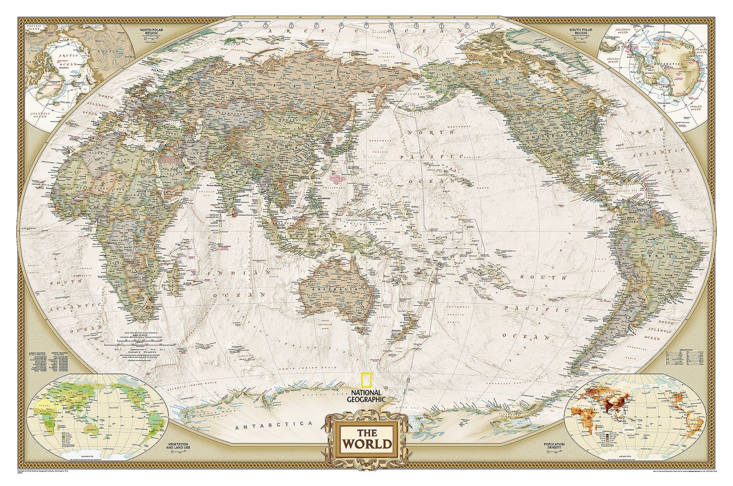 World Executive Map, Pacific Centred · Nat Geo, Finish: Paper, Size: Medium
