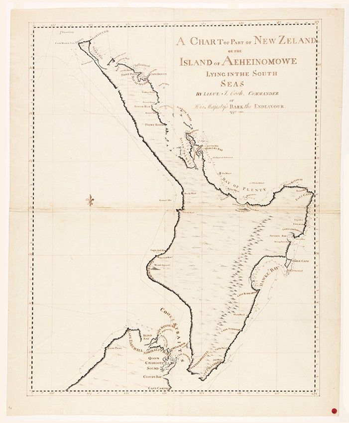James Cook  - Copy of 1770 Chart. North Island