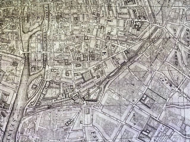 Rare Map Of Paris  - circa 1700 - Original