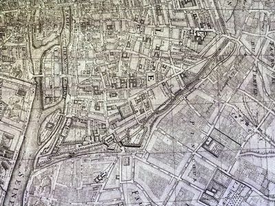 Rare Map Of Paris  - circa 1700 - Original