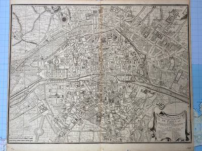 Rare Map Of Paris  - circa 1700 - Original
