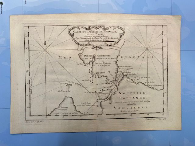 18th Century Original Map  - Carte du Détroit de Waigats ou de Nassau