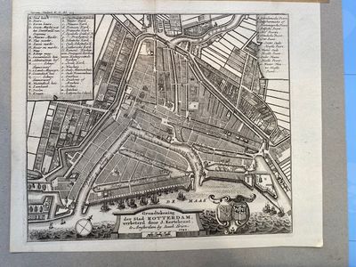 1742 Map -  Grondtekening der Stad ROTTERDAM, verbeterd door J. Kortebrant