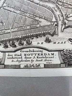 1742 Map -  Grondtekening der Stad ROTTERDAM, verbeterd door J. Kortebrant