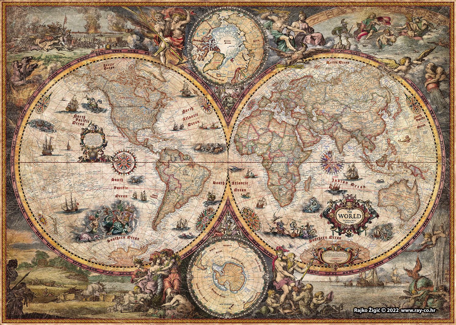 Vintage World Map · Ray&amp;co