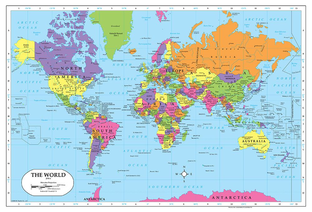World Map Placemat