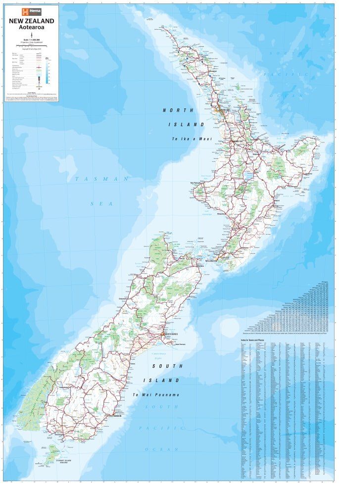 New Zealand Wall Map · Hema