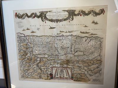 Rare Antique Map Of Palestine 1670