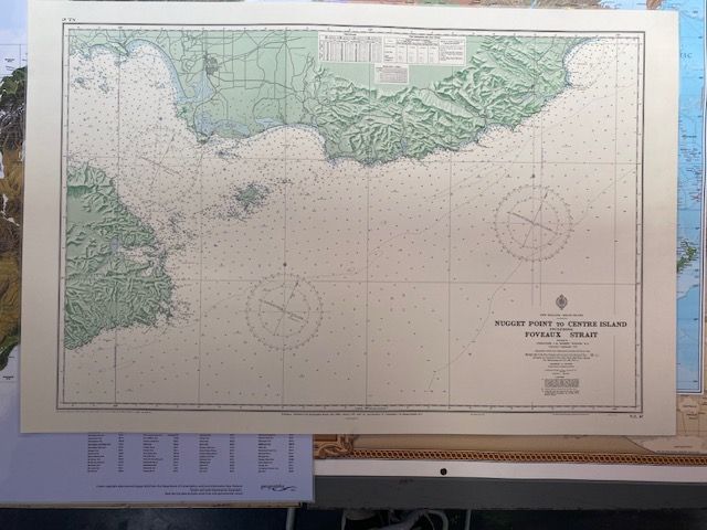 Vintage Sea Chart NZ67 Nugget Point to Centre Island