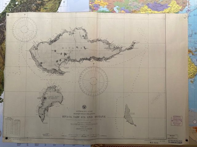 Vintage 1945 Seachart Marquesas Islands