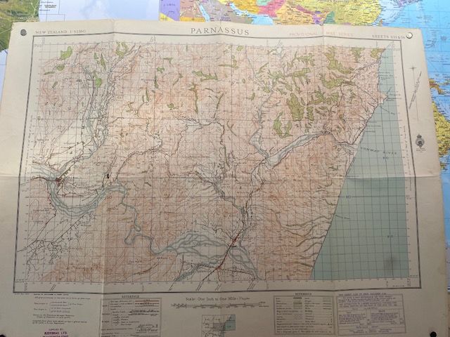 Vintage 1943 North Canterbury Topographical Map