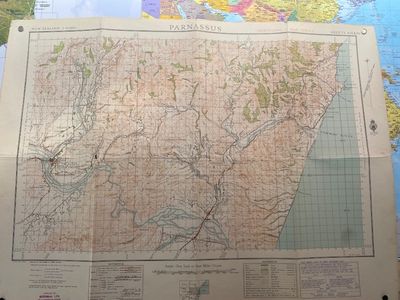 Vintage 1943 North Canterbury Topographical Map