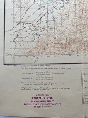 Vintage 1943 North Canterbury Topographical Map