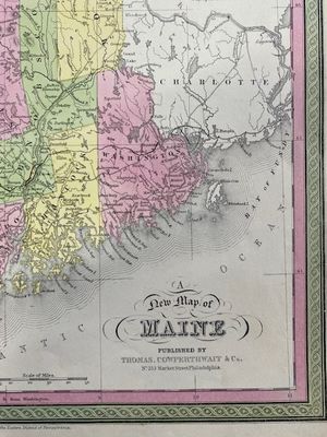 1854 Mitchell "A New Map of Maine"