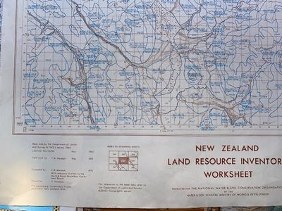 Rare First-Edition New Zealand Land Resource Inventory (NZLRI) Map Worksheet – Sheet S73 (Lake Heron)