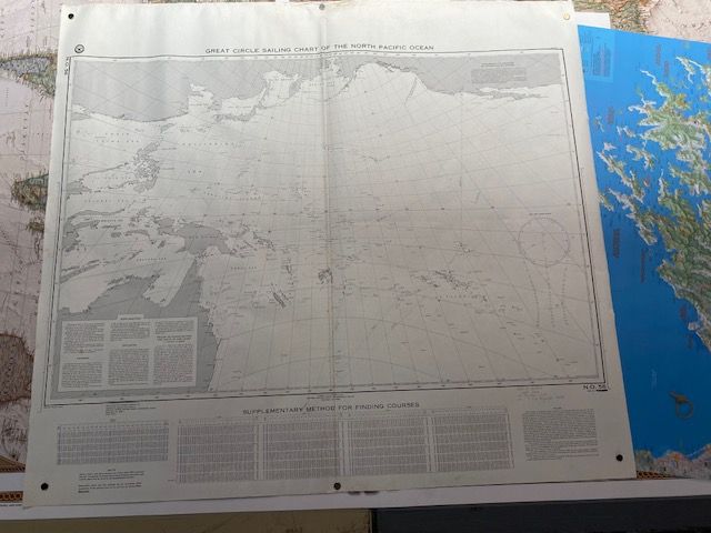 Vintage Sailing Chart of the North Pacific