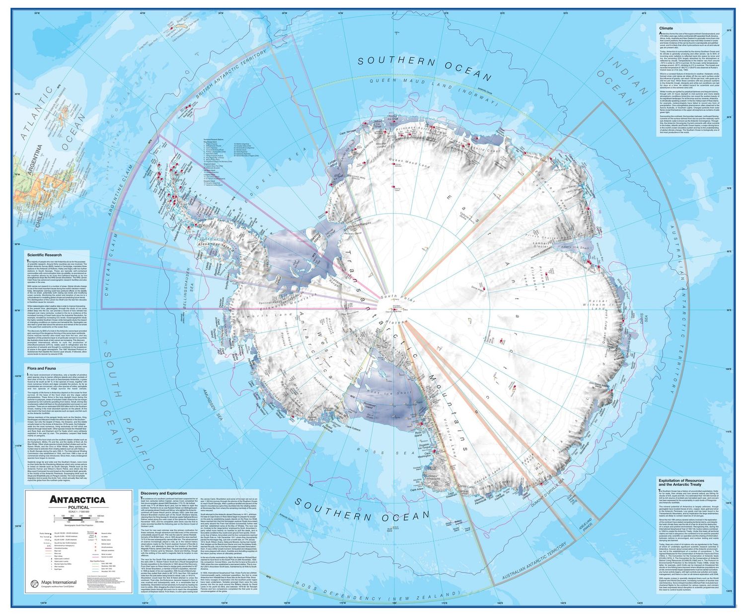 Antarctica Wall Map · Maps Int'l